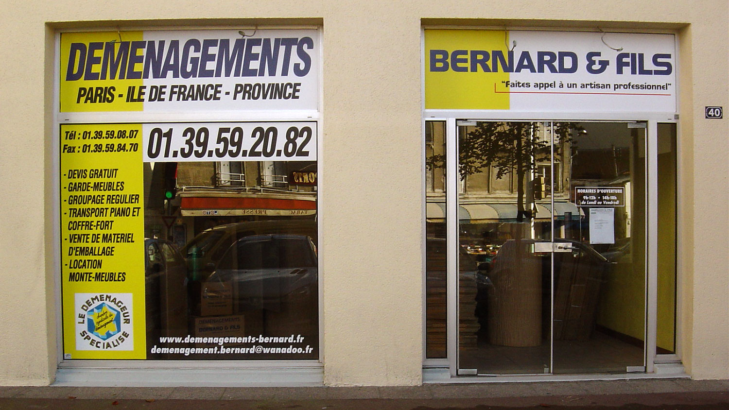 Devanture du magasin Bernard et Fils à Eaubonne (95)