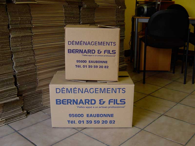 Déménagements pour particuliers et professionnel dans le Val d'Oise (95) avec Bernard et Fils Boîtes de cartons dans une habitation en cours de déménagement